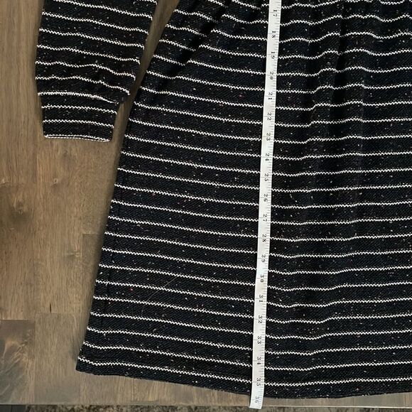 ANN TAYLOR LOFT Navy Blue & White Striped Long Sleeve Drop Waist Dress | Small - Picture 12 of 12